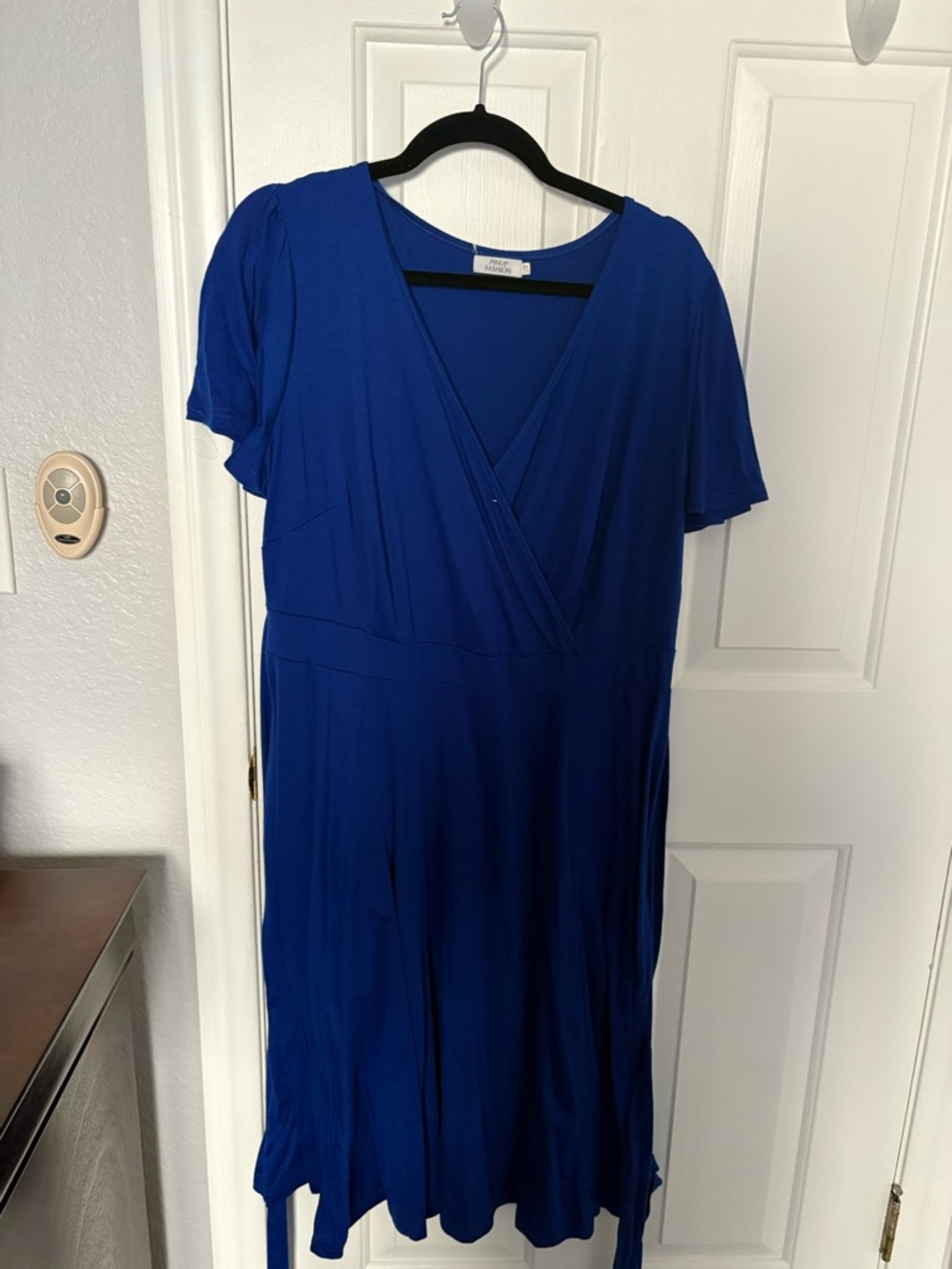 Blue Wrap-Style Women’s Dress